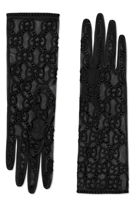 gucci lace gloves women's|gucci embroidered tulle gloves.